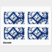 シボリ タイダイ 南の海 インディゴ バティック 長方形シール (シート)