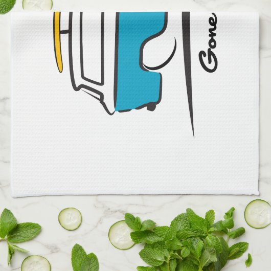 シボレーコルヴァエグリーンブライアゴーンサーフィン キッチンタオル (折り畳み)