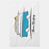 シボレーコルヴァエグリーンブライアゴーンサーフィン キッチンタオル (縦)