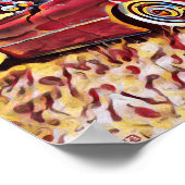 シボレー低人爆弾赤ローライダーシブアート ポスター (角)