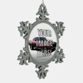 シボレー・カマロの写真-あなたの車を加えて下さい スノーフレークピューターオーナメント (左)