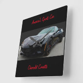 シボレー・コルベット スクエア壁時計 (傾斜)