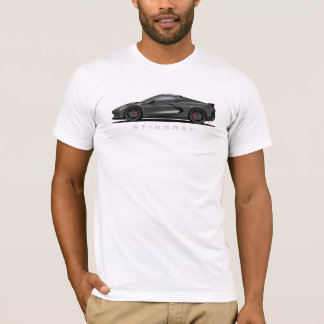 シボレー コルベット C8 ブラック イラスト Tシャツ