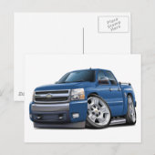 シボレー シルバラード デュアルキャブ ブルー グラナイト トラック ポストカード (正面/裏面)