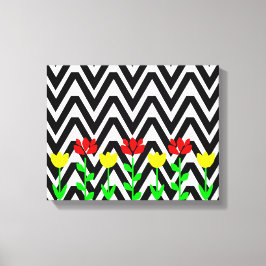 シボロンとフラワーズモダンフローラアートプリント キャンバスプリント