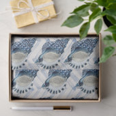 シボロンの背景にブルーグリーンのコンチシェル 薄葉紙 (ギフト)