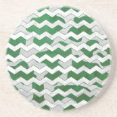 シボロンカウグリーンアンドホワイトプリント コースター (正面)