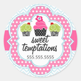 シボロンジグザグカップケーキベーカリーボックスシール ラウンドシール