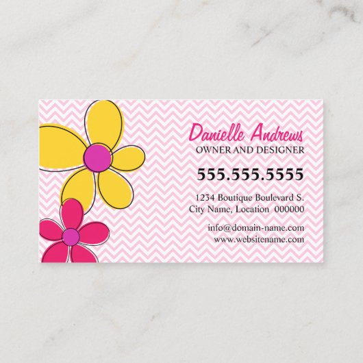 シボロンジグザグレフローラドールフレームピンク 名刺 (裏面)