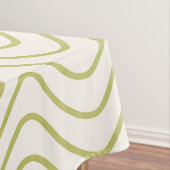 シボロンパターンライムグリーンオンクリームホワイトジグザグ テーブルクロス (インサイチュ)