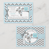 シボロンブルー読フクロウAブックカード エンクロージャーカード (正面/裏面)