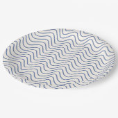 シボロンミニマルパターン線の青（クリーム色） ペーパープレート (アングル)