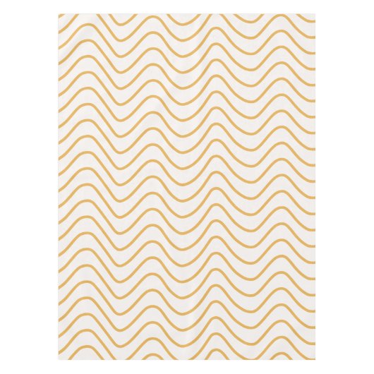 シボロン柄イエローとクリームジグザグ テーブルクロス (正面)