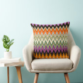 シボロン柄、オレンジ、黒い枕 クッション (椅子)