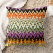 シボロン柄、オレンジ、黒い枕 クッション (ブランケット)