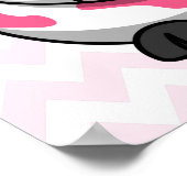 シボロン模様のピンクと白の牛 ポスター (角)