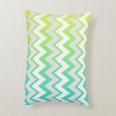 シボロン模様ライムグリーンティール(緑がかった色)アクアグラデーションエレガント アクセントクッション (裏面(縦))