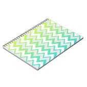 シボロン模様ライムグリーンティール（緑がかった色）アクアグラデーションエレガント ノートブック (左側)