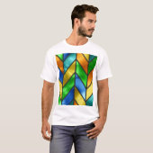 シボロン色ガラスのテクスチャ Tシャツ (正面フル)