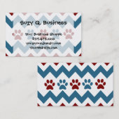 シボロン・レッド・ブルーの子犬の手摺り、犬好きの贈り物 名刺 (正面/裏面)