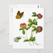 シボ刺繍アイリッシュクローバー ポストカード (正面/裏面)