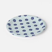 シボ航海のロン海軍ブルーいかりパターン ペーパープレート (アングル)
