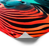 シマウマおもしろいカワイイ動物園の動物ハットグラス ポスター (角)