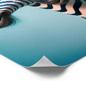 シマウマおもしろいカワイイ動物園の動物パーティー帽子メガネ ポスター (角)