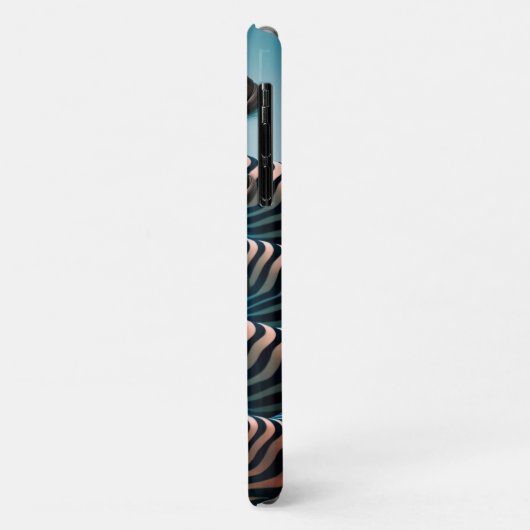 シマウマおもしろいカワイイ動物園の動物パーティー帽子メガネ Case-Mate iPhoneケース (裏面/左)