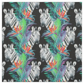 シマウマおよびエキゾチックな花模様 ファブリック (見本)