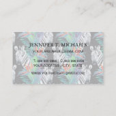 シマウマおよびエキゾチックな花模様 名刺 (裏面)