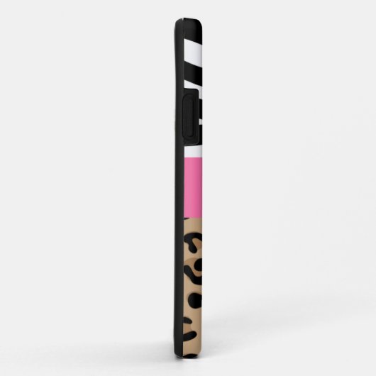 シマウマおよびヒョウは名前とのパーソナライズ印刷します Case-Mate iPhoneケース (裏面/右)