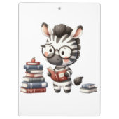 シマウマが本を読む クリップボード (裏面)