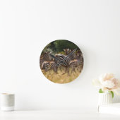 シマウマが移動:千マイルの旅 ラウンド壁時計 (ホーム)