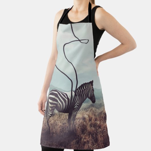 シマウマとその黒い星の2つの超現実的な像 エプロン (インサイチュ)