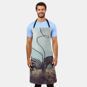 シマウマとその黒い星の2つの超現実的な像 エプロン (着用した状態)
