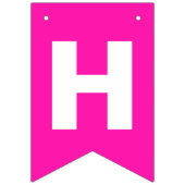 シマウマとのハッピーバースデーの黒いショッキングピンクそして黒 バンティングフラッグ (第2の旗)