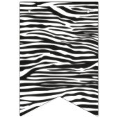 シマウマとのハッピーバースデーの黒いショッキングピンクそして黒 バンティングフラッグ (第1の旗)