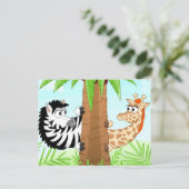 シマウマとキリンを隠す ポストカード (スタンド正面)