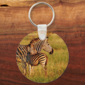 シマウマとフォール – サファリ動物のキーリング キーホルダー (正面)