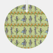 シマウマとフルーツのシームレスパターン ガラスオーナメント (裏面)