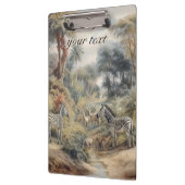 シマウマとライオンの植物的なシーンをカスタマイズ可能 クリップボード (左)