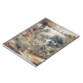 シマウマとライオンの植物的なシーンをカスタマイズ可能 ノートブック (左側)