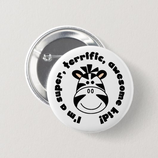 シマウマによってすごい大変で素晴らしい子供 缶バッジ (正面&裏面)