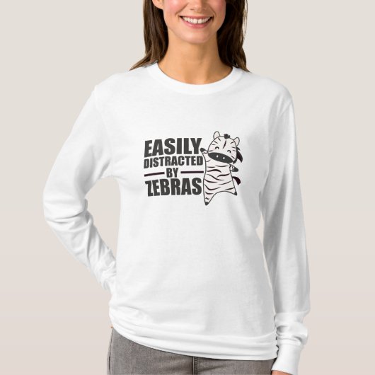 シマウマに簡単に気を散らす – スイートシマウマ動物園 Tシャツ (正面)