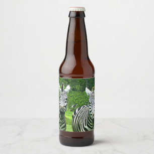 シマウマのいる牧草地のクラフトビール ビールラベル