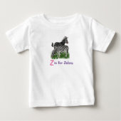 シマウマのかわいい女の子 ベビーTシャツ (正面)