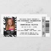 シマウマのイベントのチケットの誕生日のパーティの招待状 招待状 (正面/裏面)