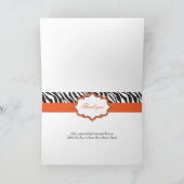 シマウマのオレンジリボンのサンキューカード サンキューカード (内部)