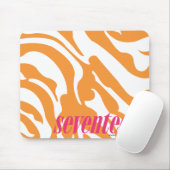 シマウマのオレンジ マウスパッド (マウス)